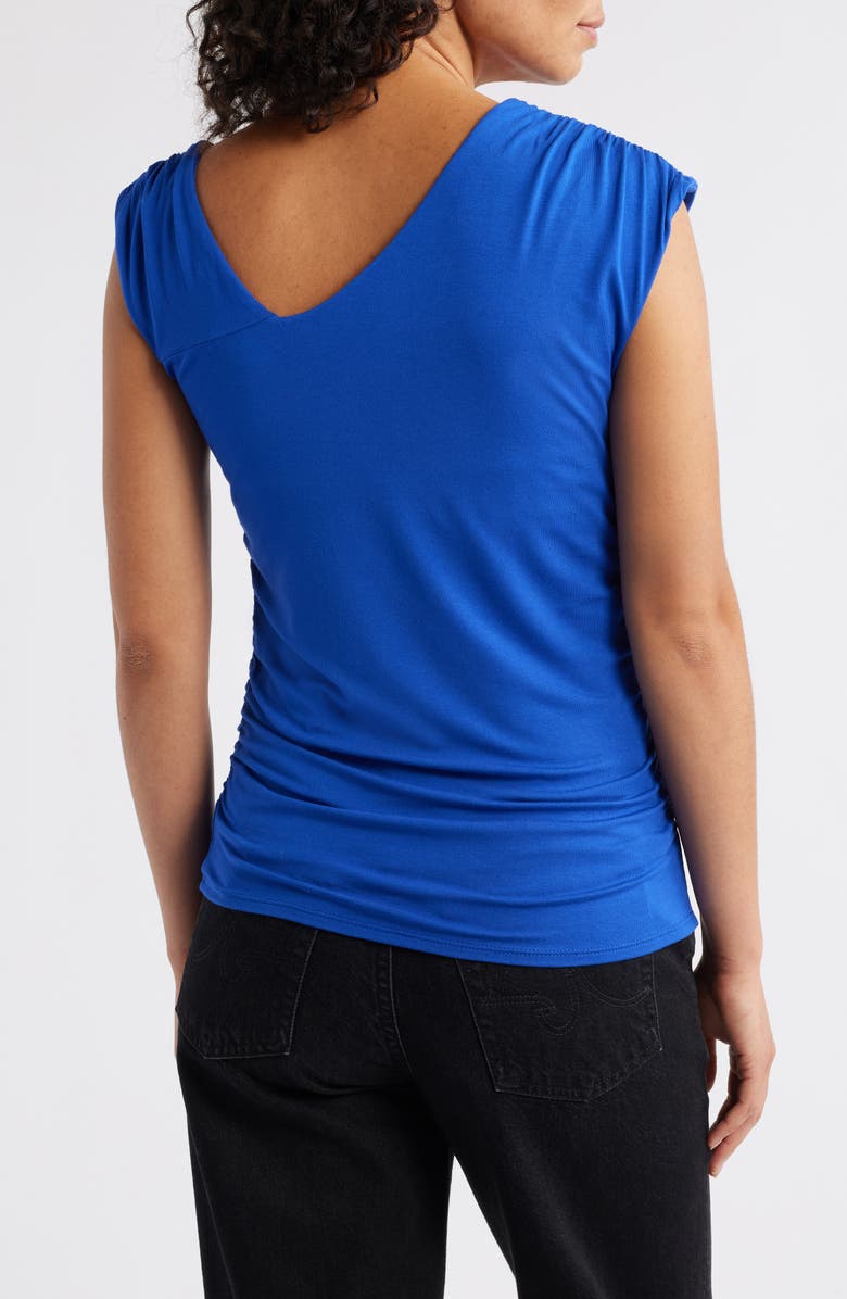 Loveappella Asymmetric Drape Top, Alternate, color, Royal