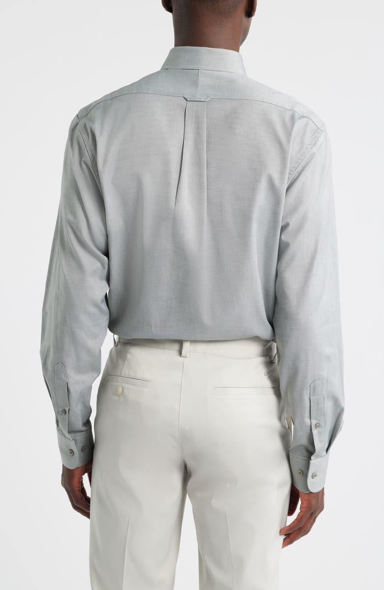 Roffe Accessories Eagle Regular Fit Light Grey Cotton Button-Down Oxford Shirt, Alternate, color, Charcoal