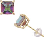 FZN <p>10k Gold Rainbow Lab Created Topaz Stud Earrings</p>