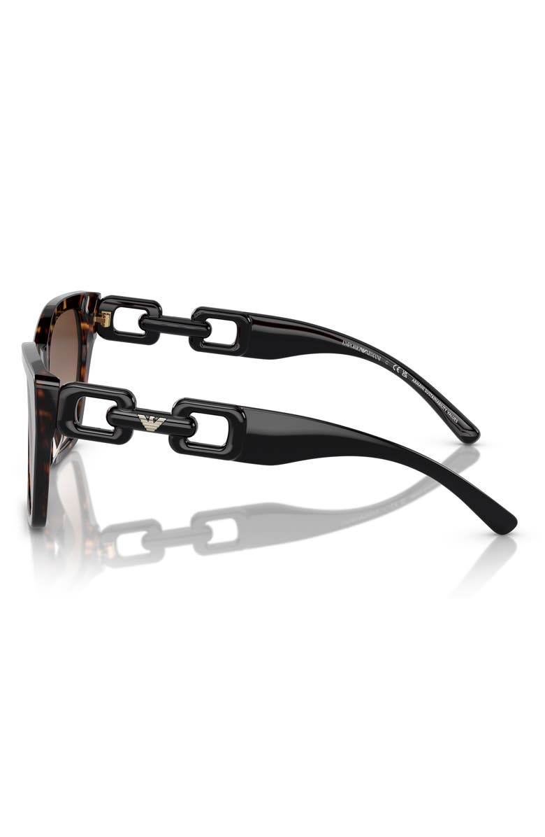 Emporio Armani 55mm Gradient Cat Eye Sunglasses, Alternate, color, Shiny Hava