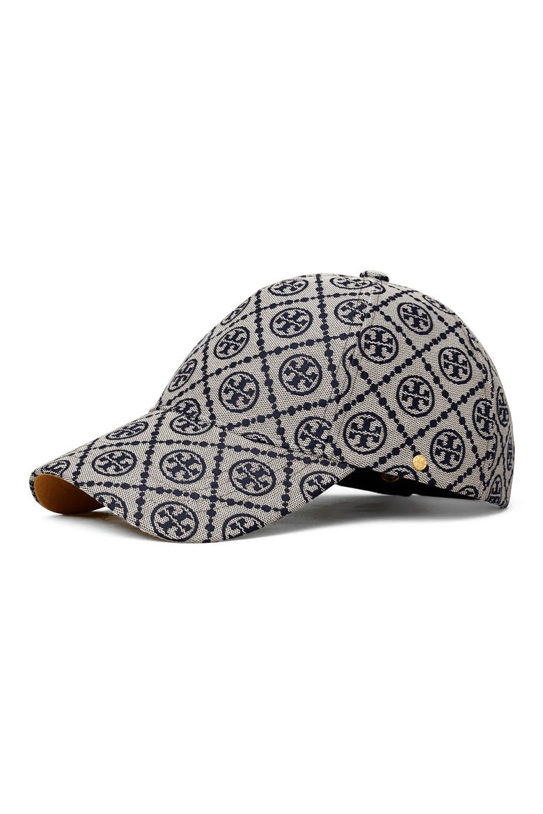 T Monogram Baseball Cap, Main, color, TORY NAVY