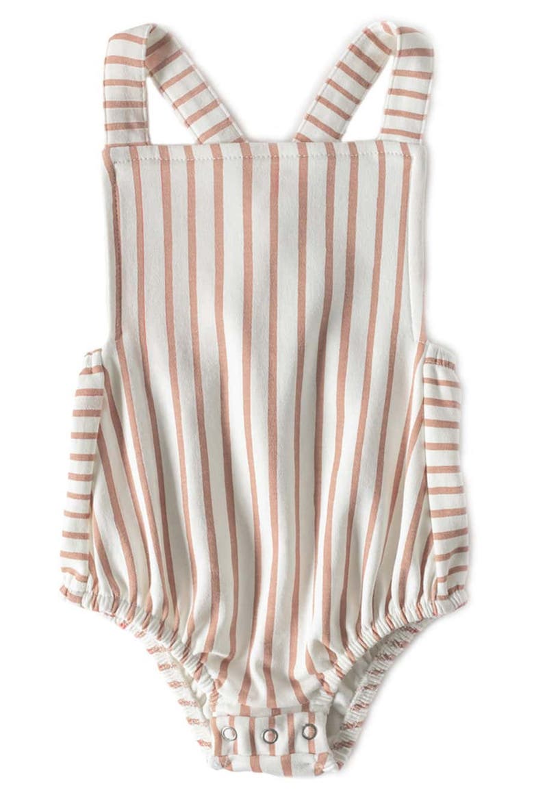 Crisscross Organic Cotton Bodysuit, Main, color, STRIPES AWAY PEONY
