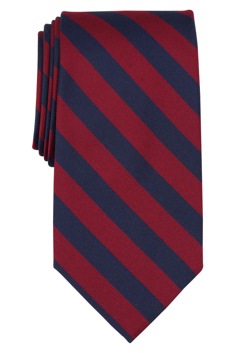 Bar Stripe Silk Blend Tie, Main, color, BURGUNDY
