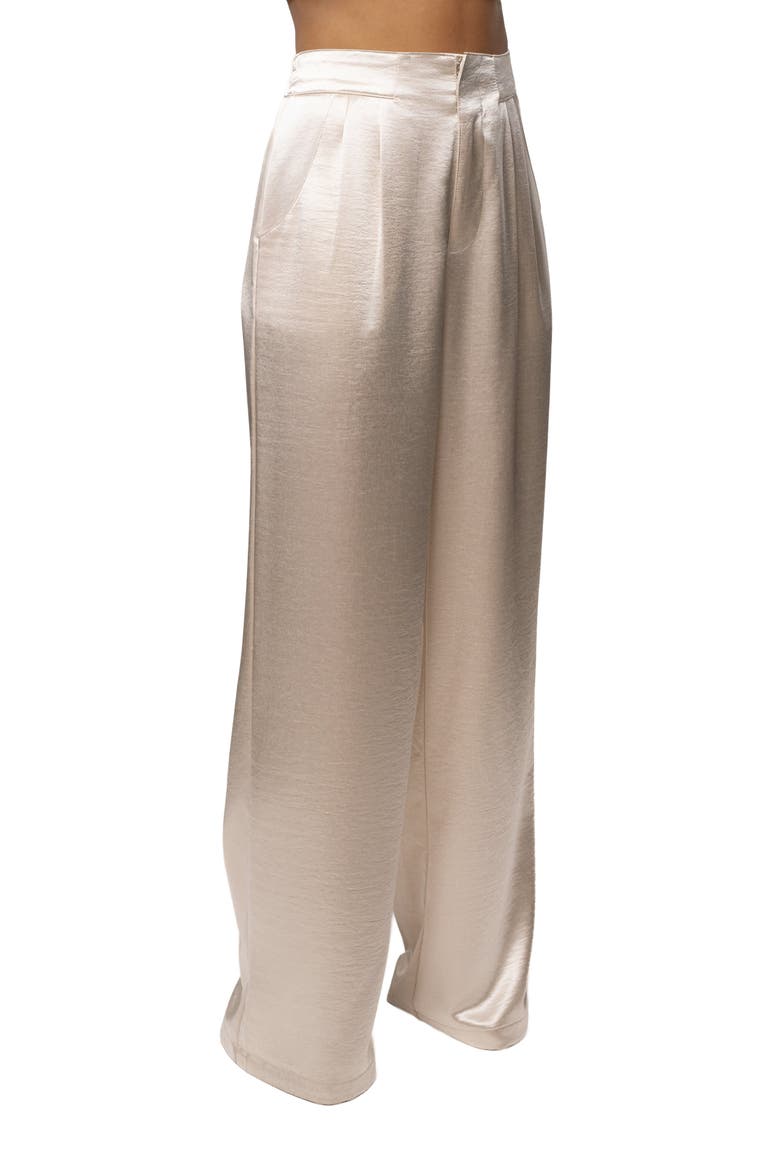 Thea Satin Pants, Alternate, color, Ivory