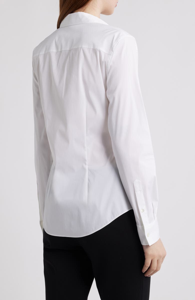 Theory Tenia Cotton Blend Blouse, Alternate, color, White