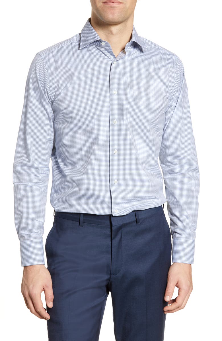 Canali Regular Fit Check Dress Shirt, Main, color, 