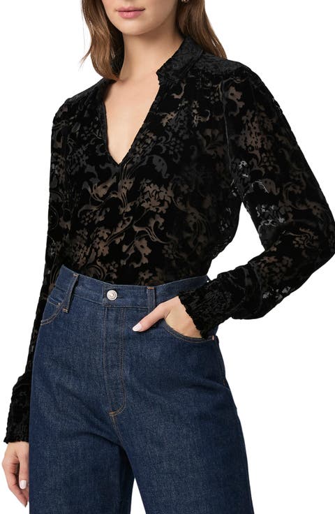Ginerva Burnout Velvet Blouse