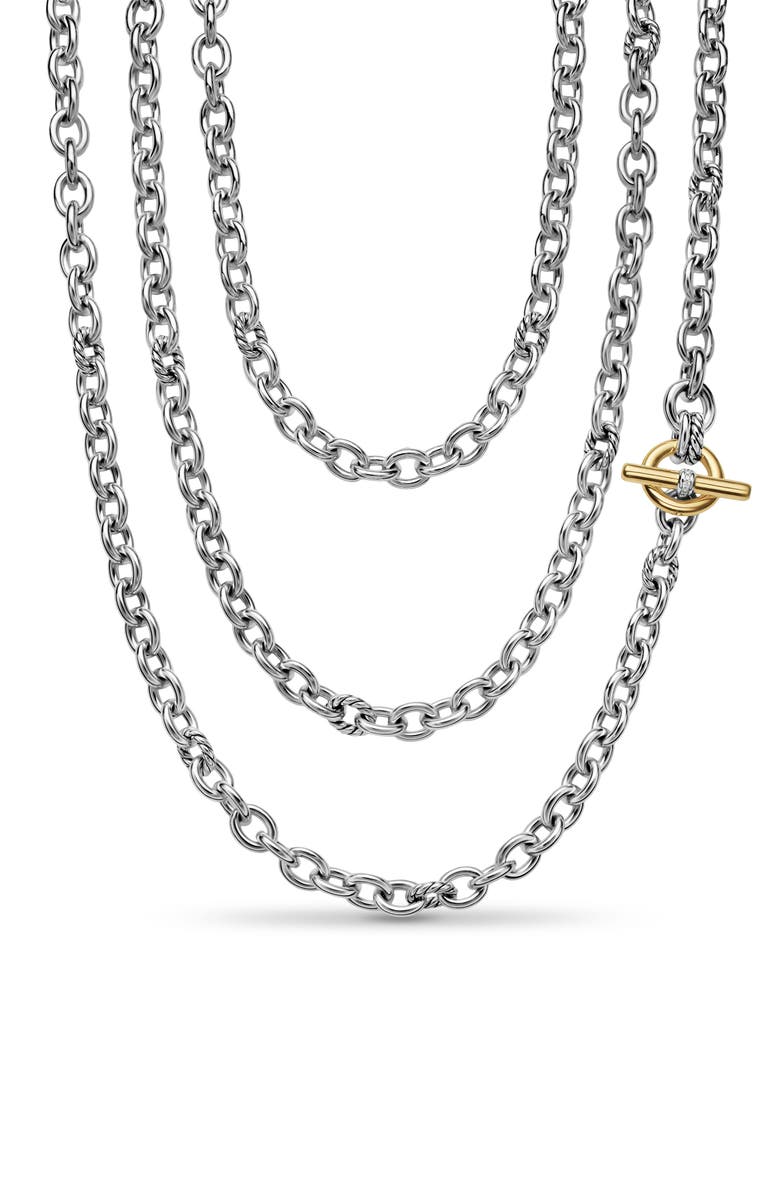 David Yurman Mercer Convert Necklace in Sterling Silver & 18K Gold, Alternate, color, Silver Pave
