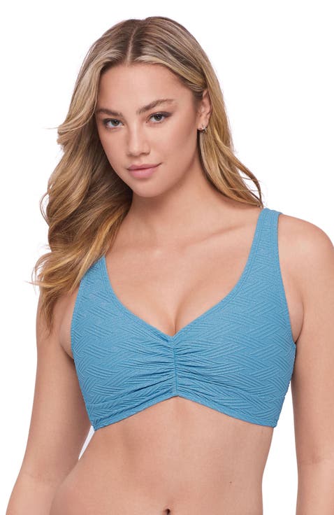 Novelty Banded Cinch Front Bikini Top