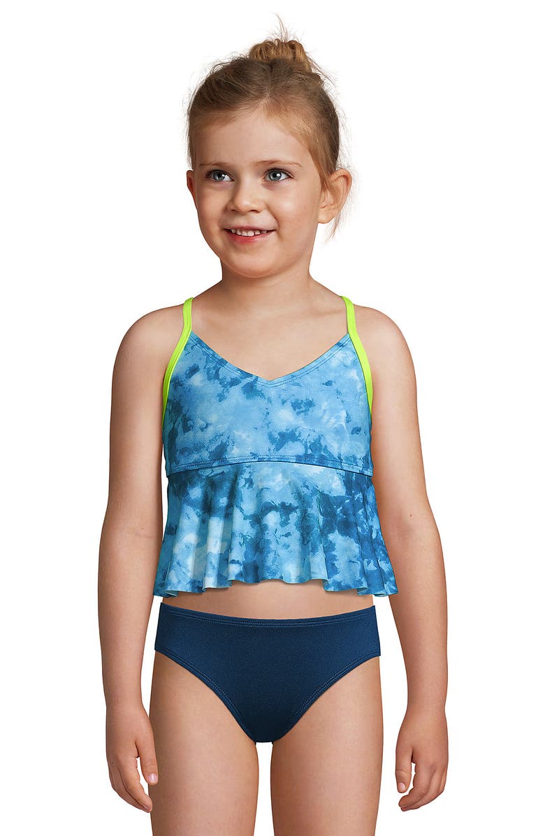 Lands' End Girls Ruffle Tankini Swimsuit Top, Main, color, 