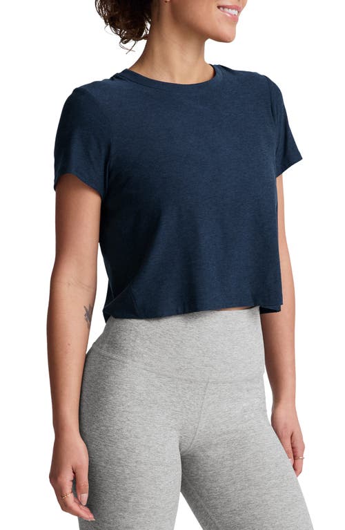 Shop Beyond Yoga Featherweight Supreme Crop T-shirt In Nocturnal Navy