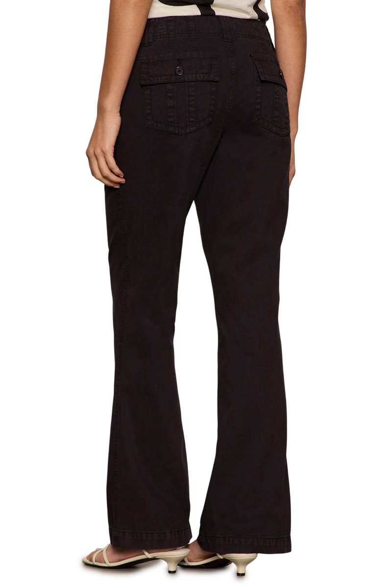 Sanctuary Reissue Peace Bootleg Cotton Pants, Alternate, color, Black