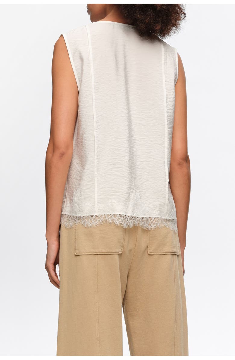 Bimba y Lola Short-Sleeve Shirt With Lace And Ties, Alternate, color, White