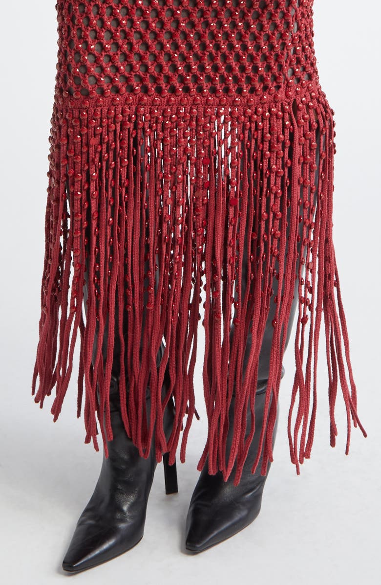 Diotima Gala Crystal Mesh Fringe Gown, Alternate, color,