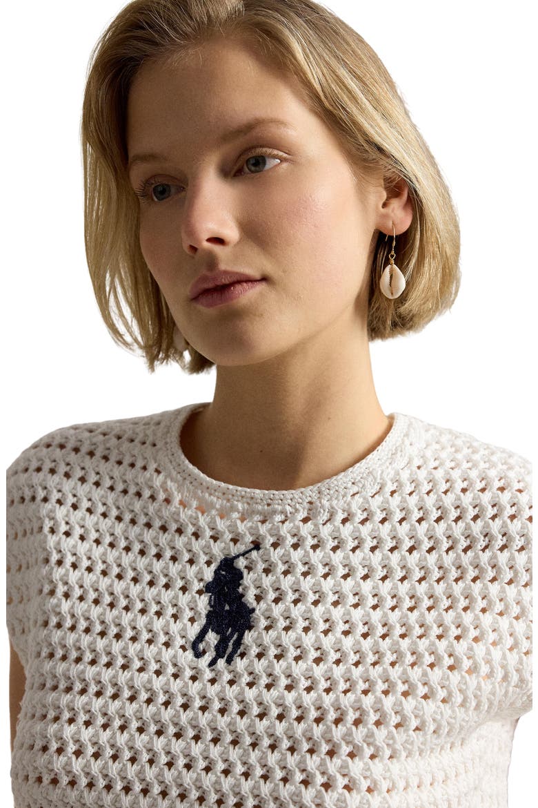 Big Pony Cotton Sweater Vest, Alternate, color, WHITE
