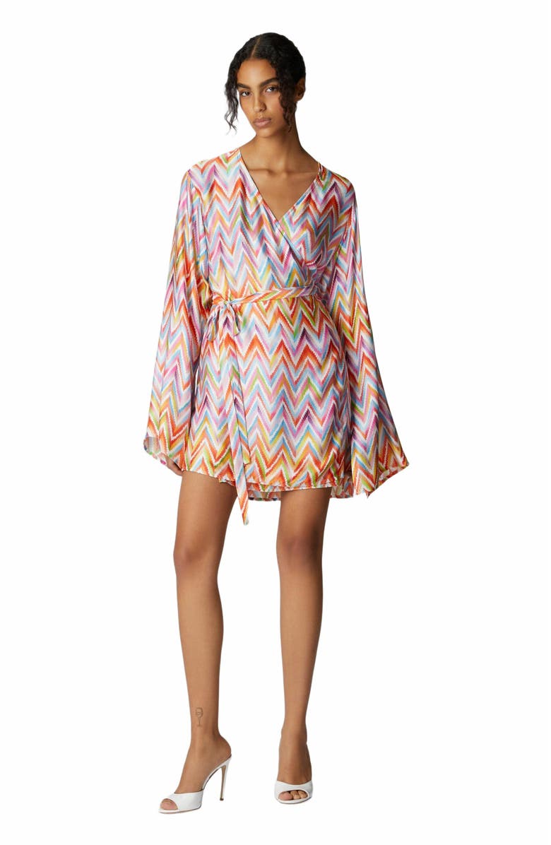 Missoni Short Kimono With Printed Twill Belt, Main, color, Multicoloured