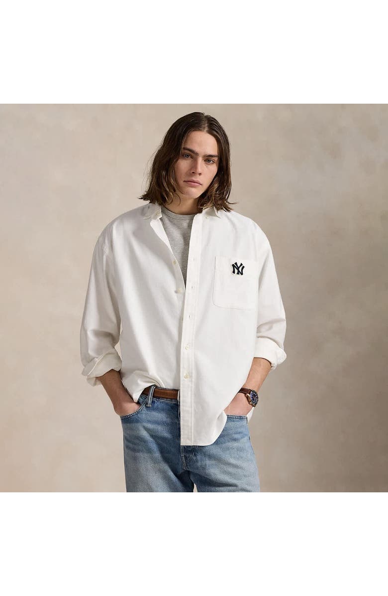 Polo Ralph Lauren White Yankees  Big Shirt, Main, color, 