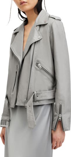 Balfern Belted Leather Biker Jacket
