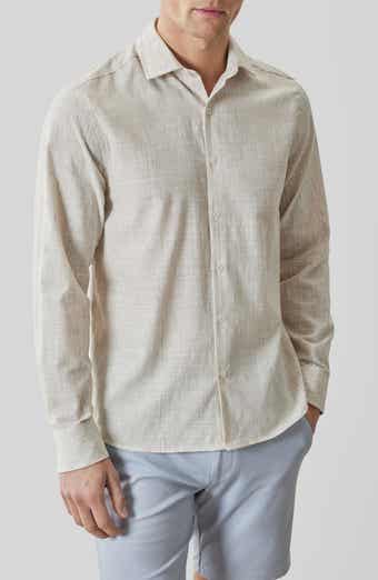 Junpeli Cotton & Linen Blend Button-Up Shirt