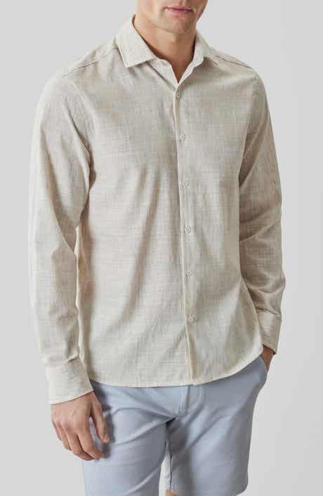 Junpeli Cotton & Linen Blend Button-Up Shirt