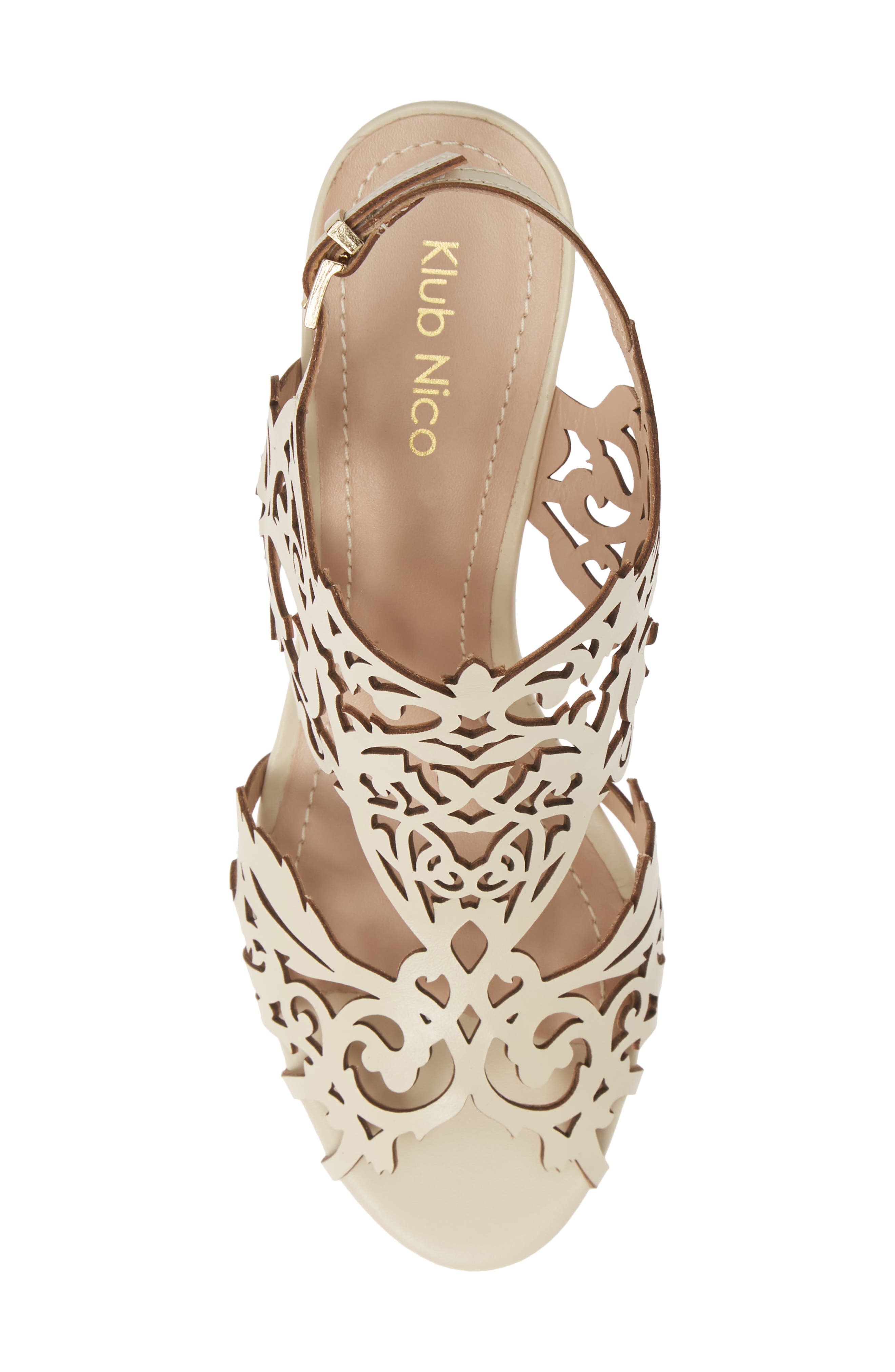 Klub Nico Marcela Laser Cutout Wedge Sandal, Alternate, color, 