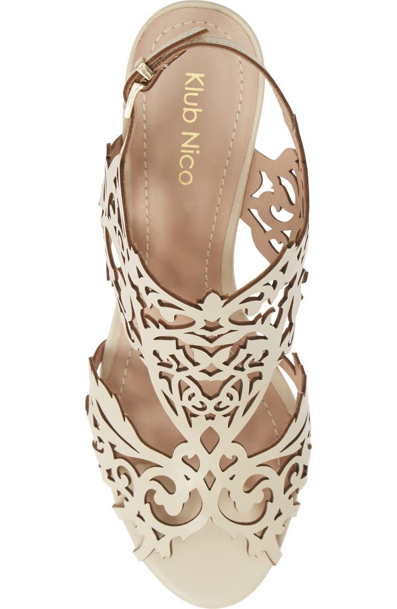 Klub Nico Marcela Laser Cutout Wedge Sandal, Alternate, color,