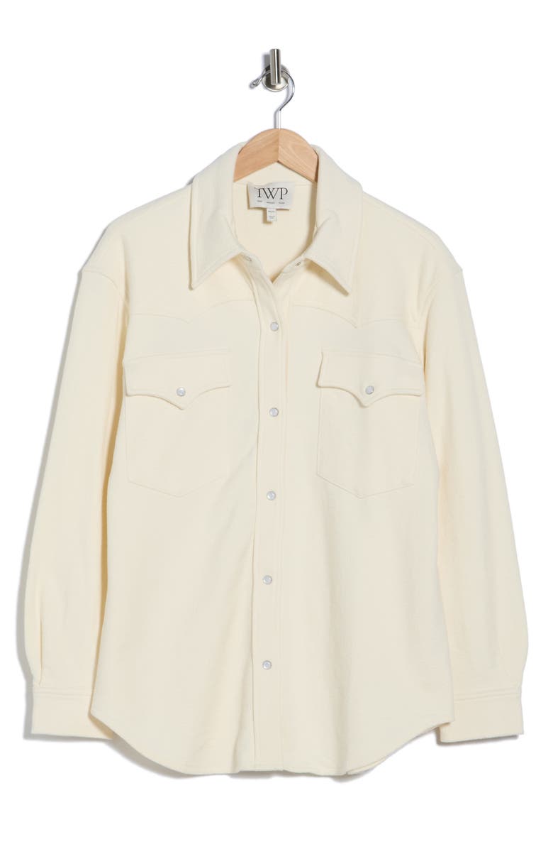 TWP Dutton Cotton Blend Western Shirt, Main, color, Ivory