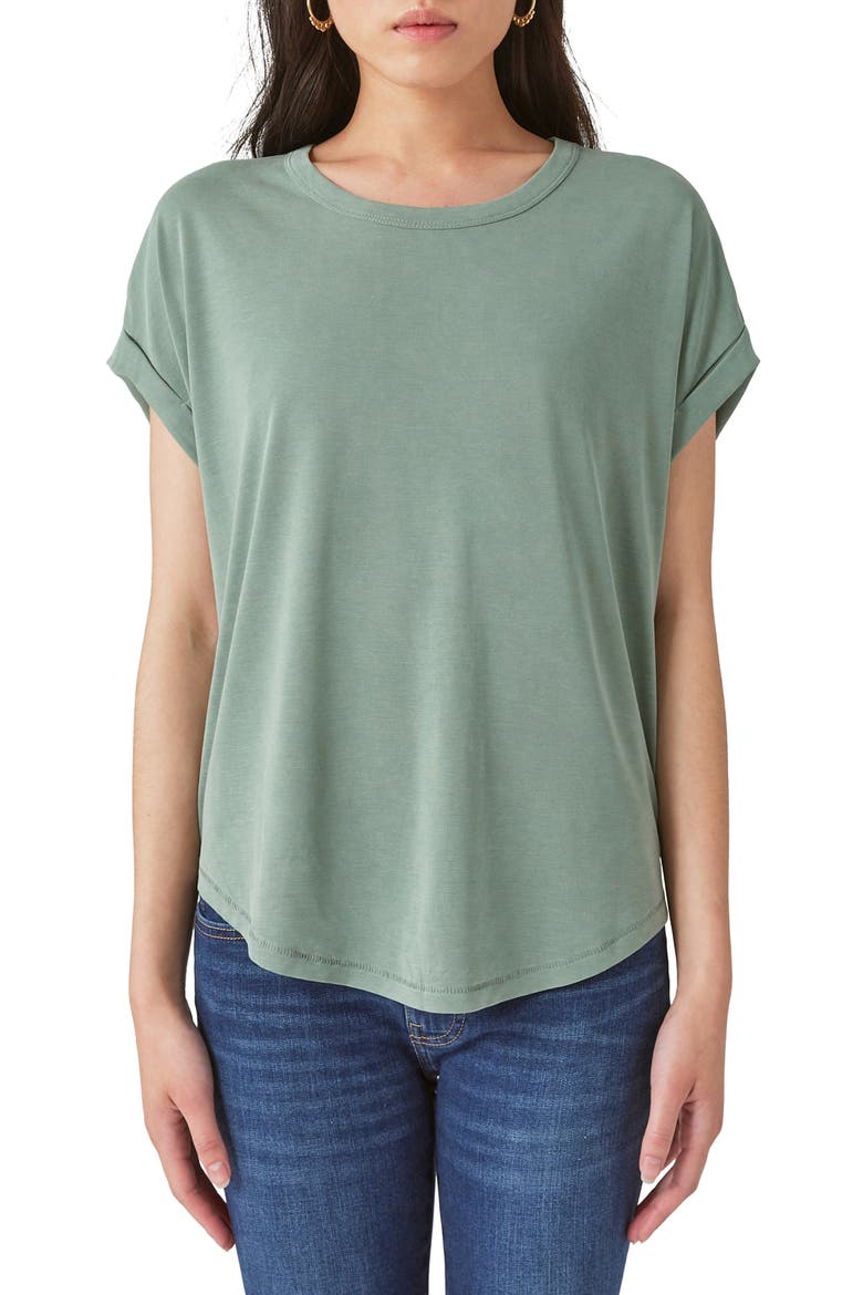 Sandwash Dolman T-Shirt, Main, color, LODEN GREEN
