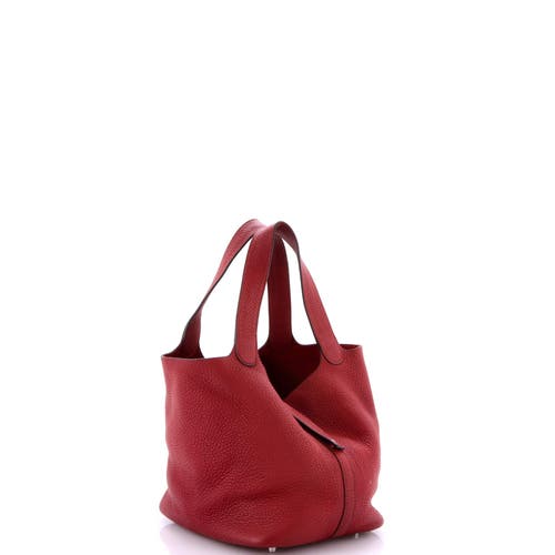 Pre-owned Hermes Hermes Picotin Lock Bag Clemence Mm In Red