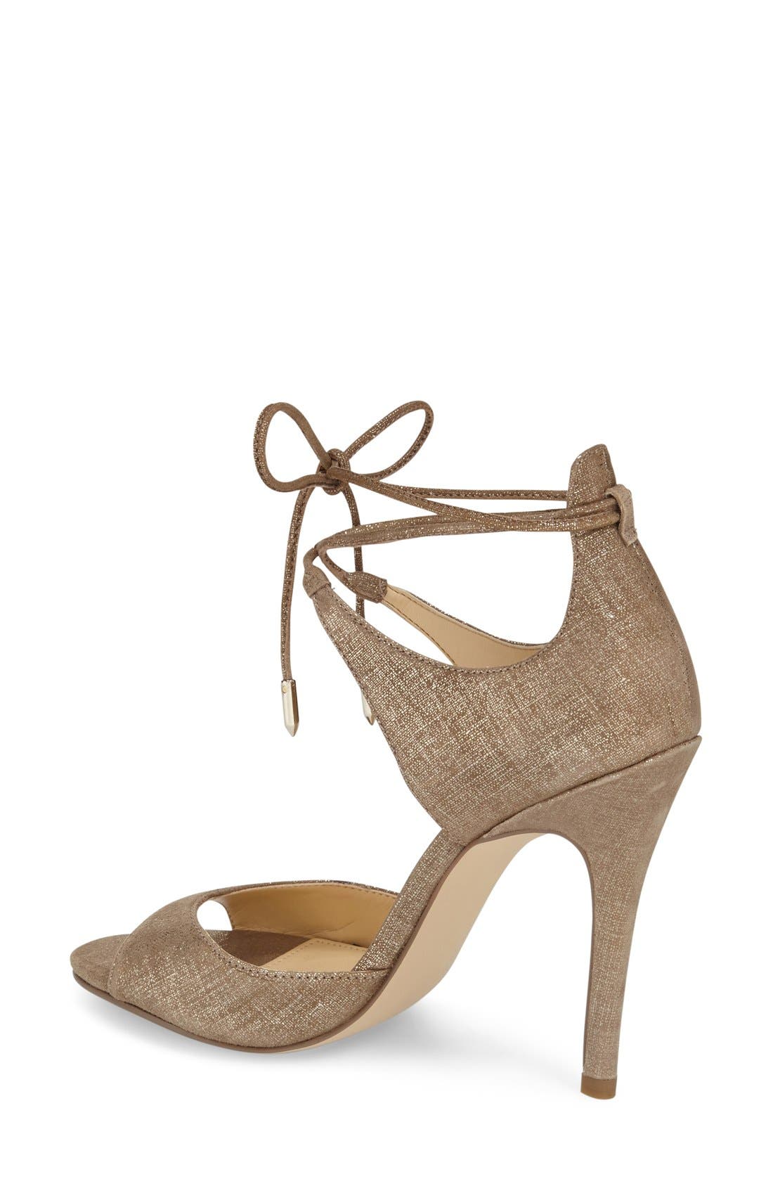 'Holidae' d'Orsay Sandal, Alternate, color, GOLD LINEN SUEDE