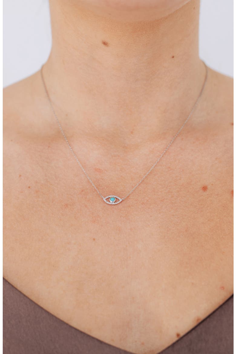 Evil Eye Turquoise Pendant, Alternate, color, SILVER