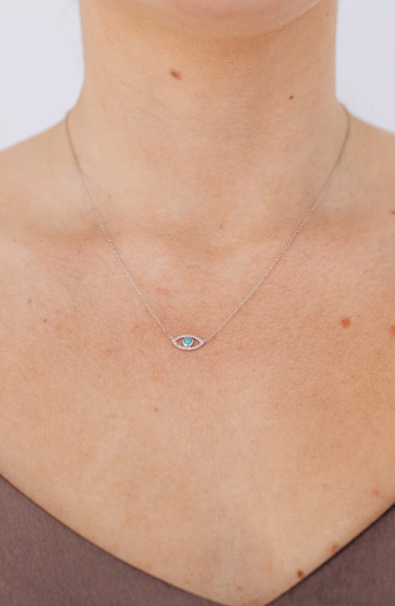 Anzie Evil Eye Turquoise Pendant, Alternate, color, Silver