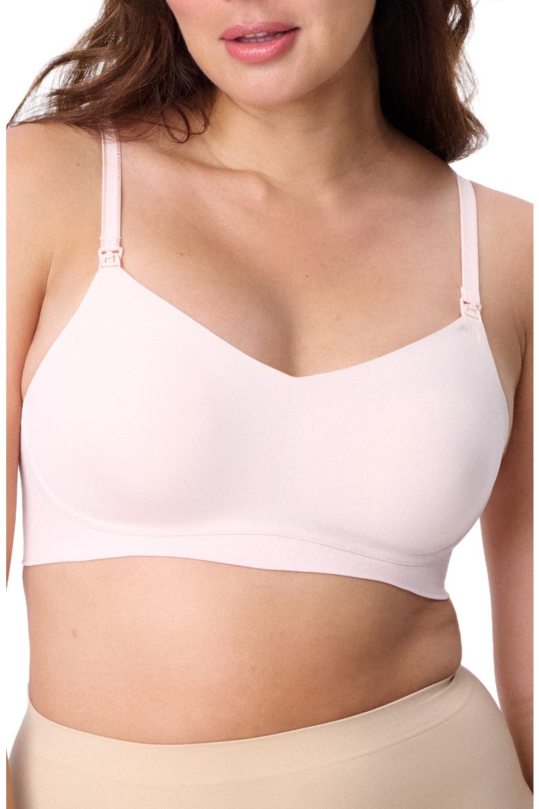 Motherhood Women's Maternity Wireless Micro Nursing Bra, Main, color, Porcelain Pink