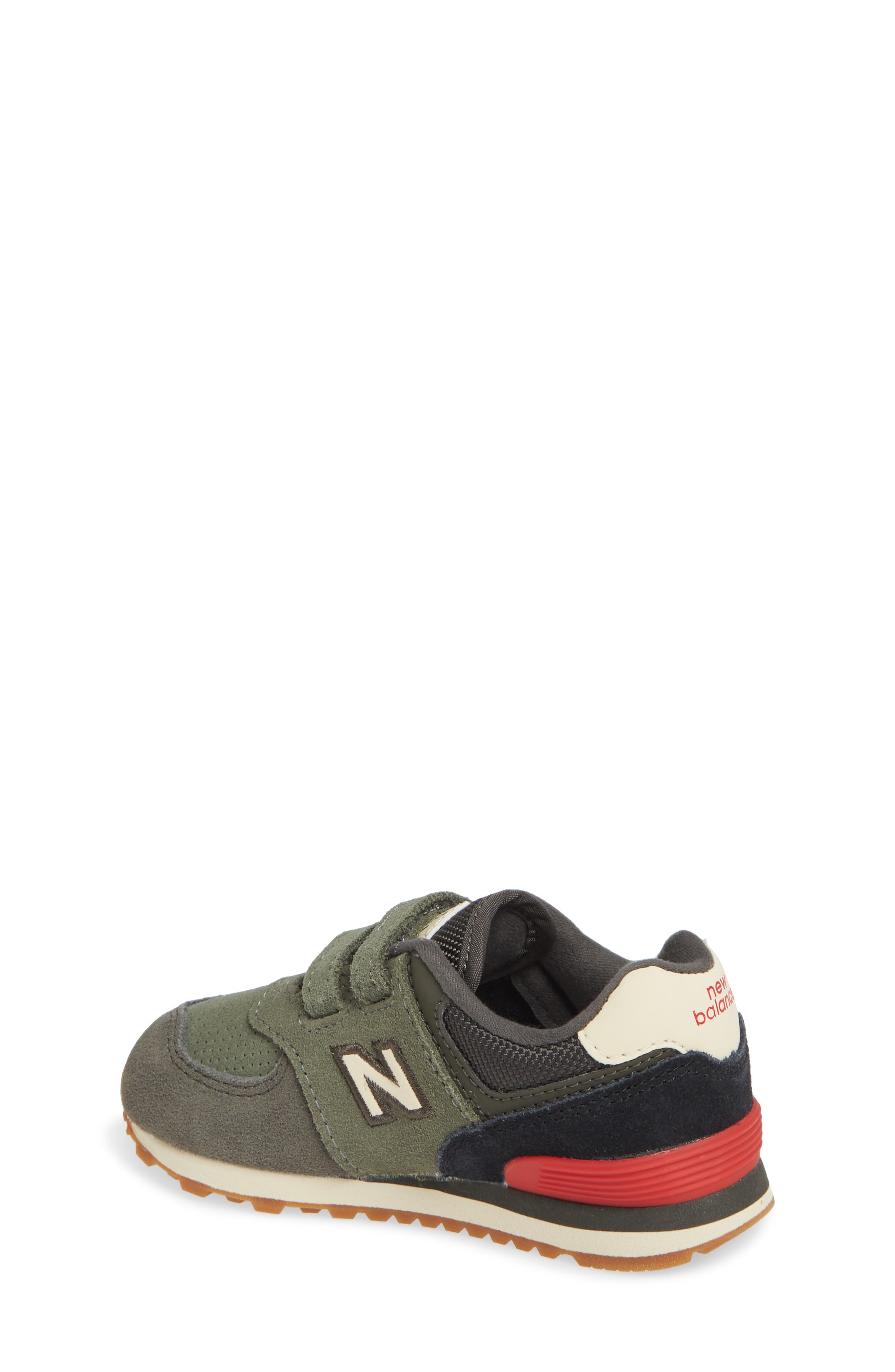 574 Classic Core Sneaker, Alternate, color, CAMO GREEN/ TEAM RED