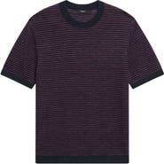 Theory Kolben Stripe Linen & Cotton Blend T-Shirt