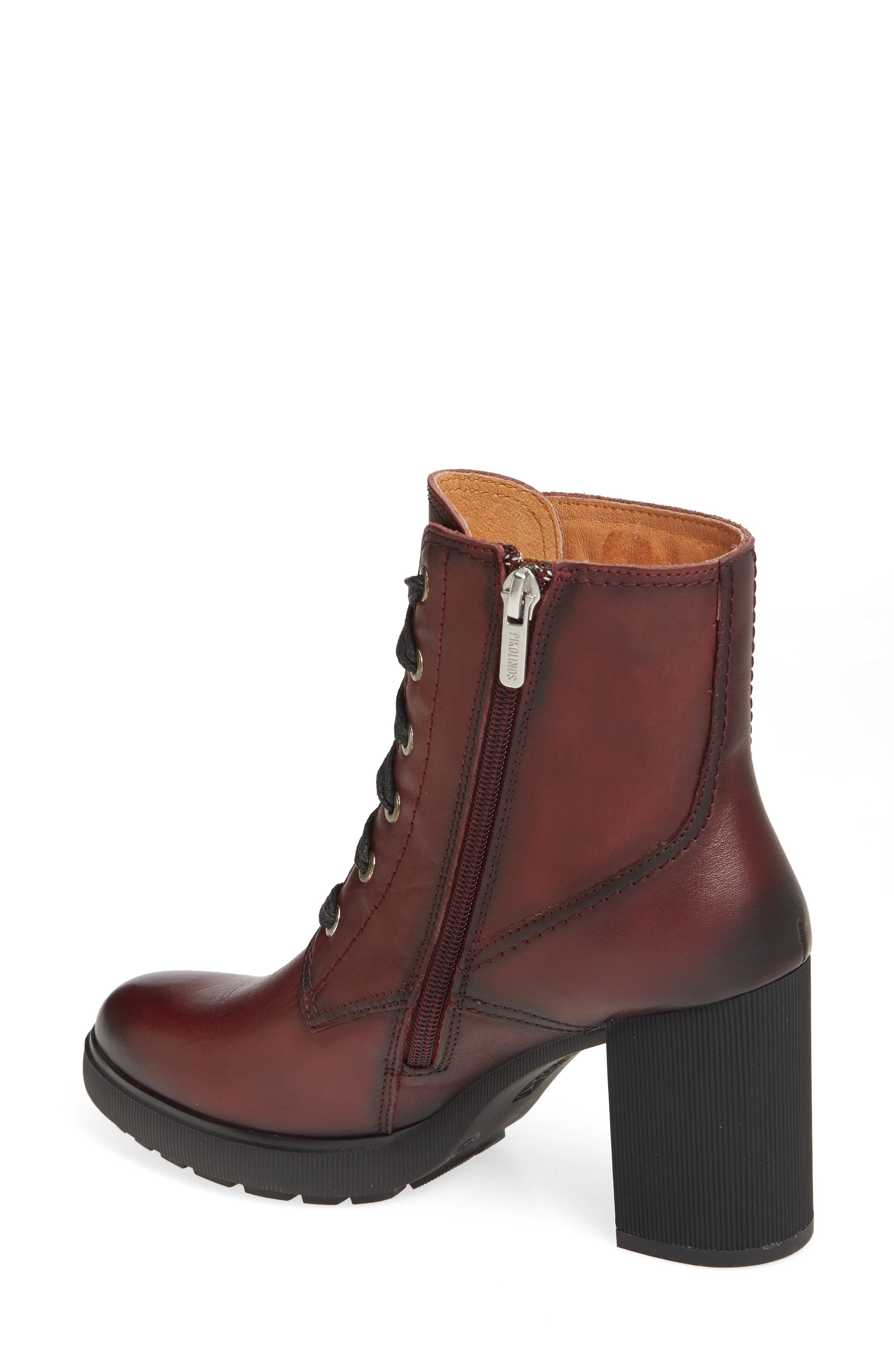 Sagunto Block Heel Combat Boot, Alternate, color, BURGUNDY LEATHER