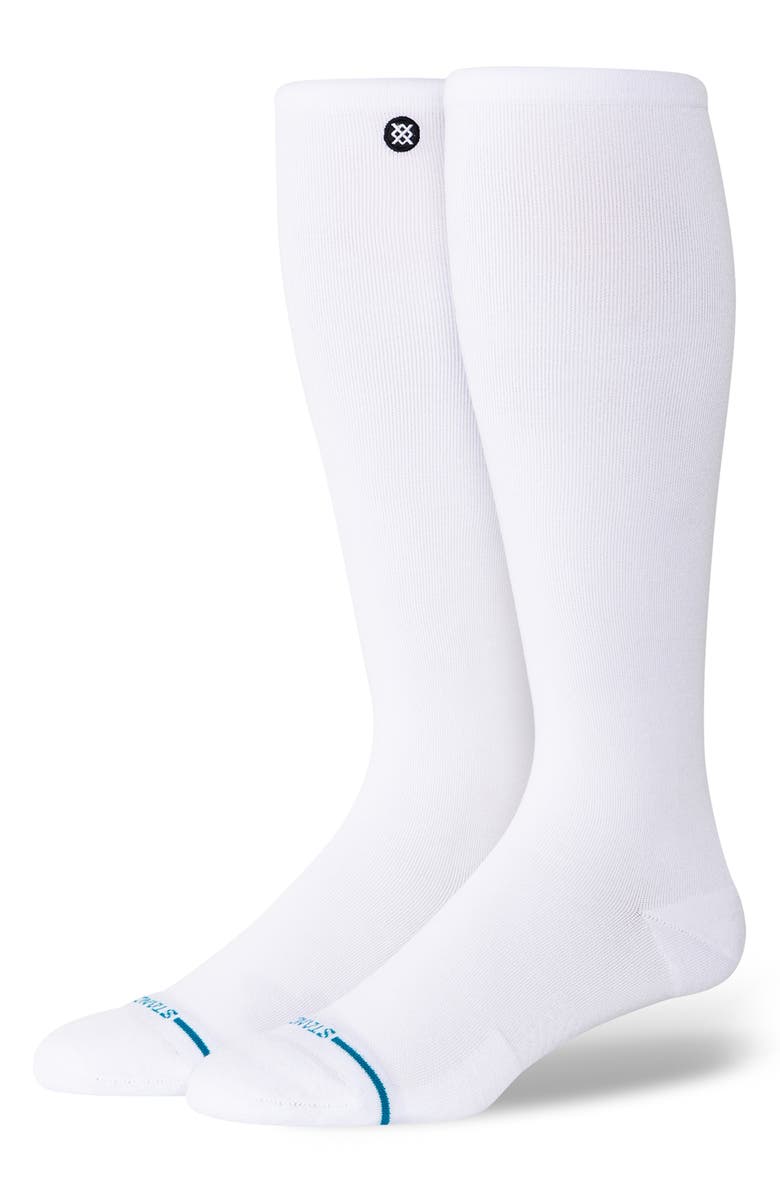 Stance Icon Compression Over The Calf Socks, Main, color, White