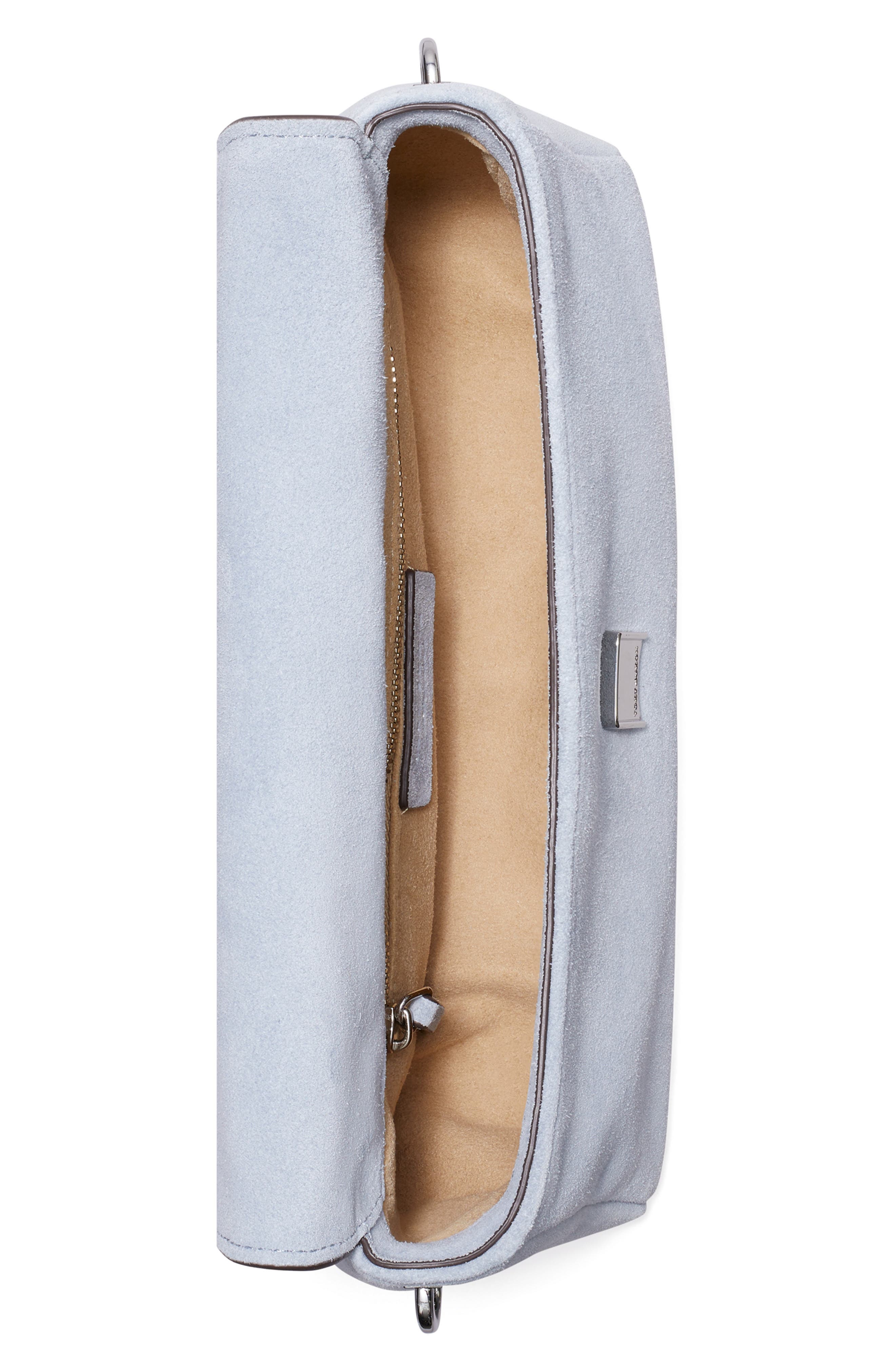 Tory Burch Small Charlie Shoulder Bag, Alternate, color, Light Blue