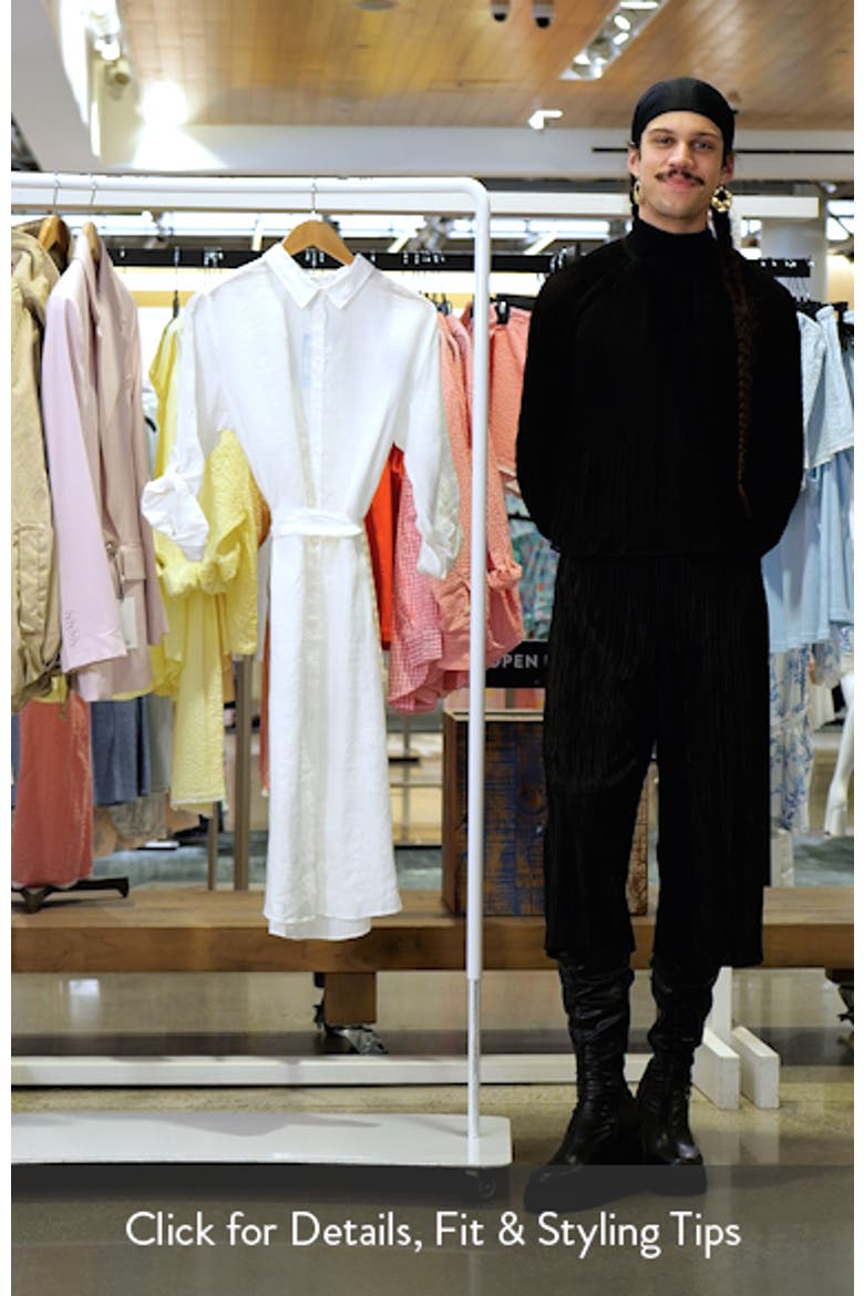 Dania Long Sleeve Linen Cover-Up Shirtdress video