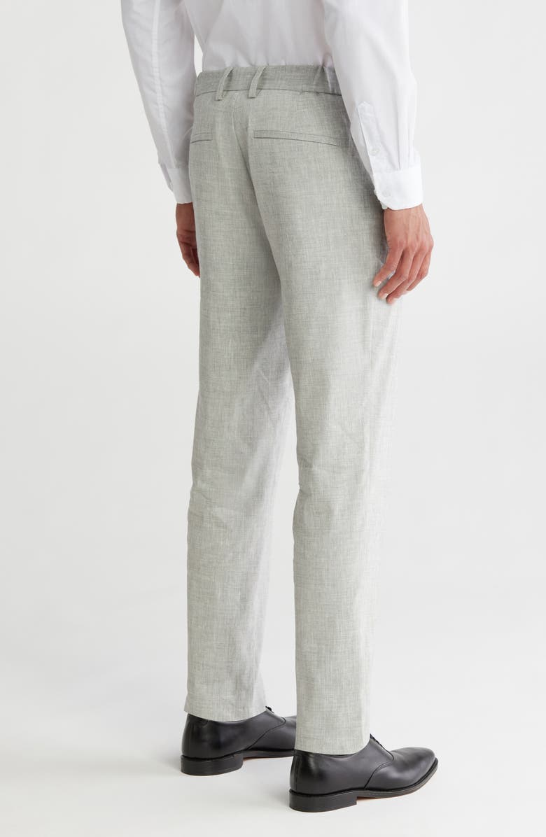 Nordstrom Flat Front Linen Blend Chinos, Alternate, color, Grey Ultimate- White