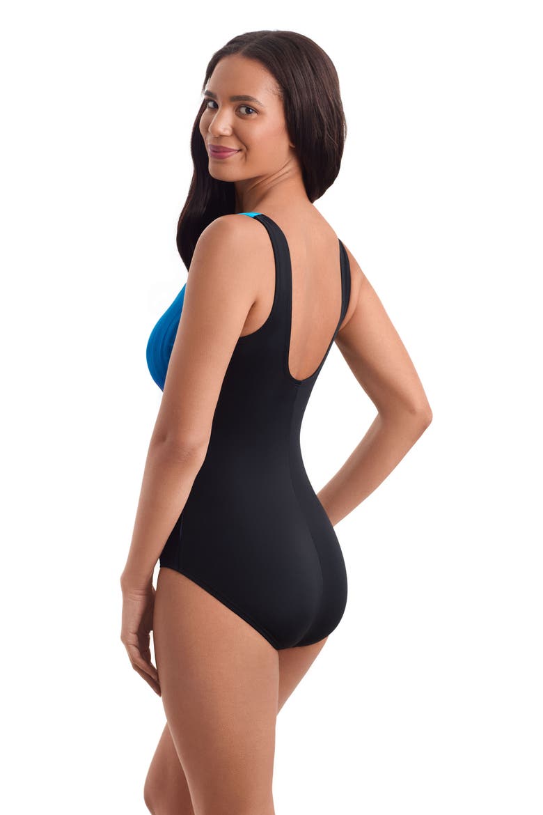 Scoopneck Tank Chlorine Resistant One-Piece Swimsuit, Alternate, color, Blue Crystal Clear