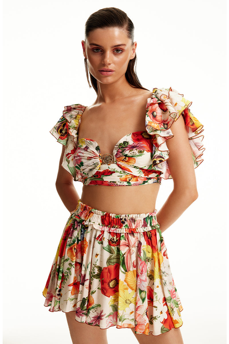 WHIMSY SHORTS, Main, color, Printed Ecru
