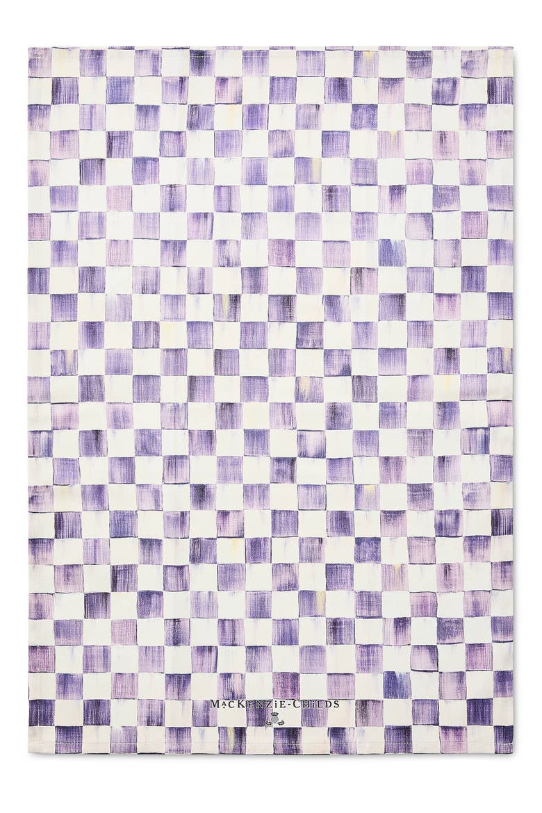 Violet Check Dish Towel, Alternate, color, VIOLET