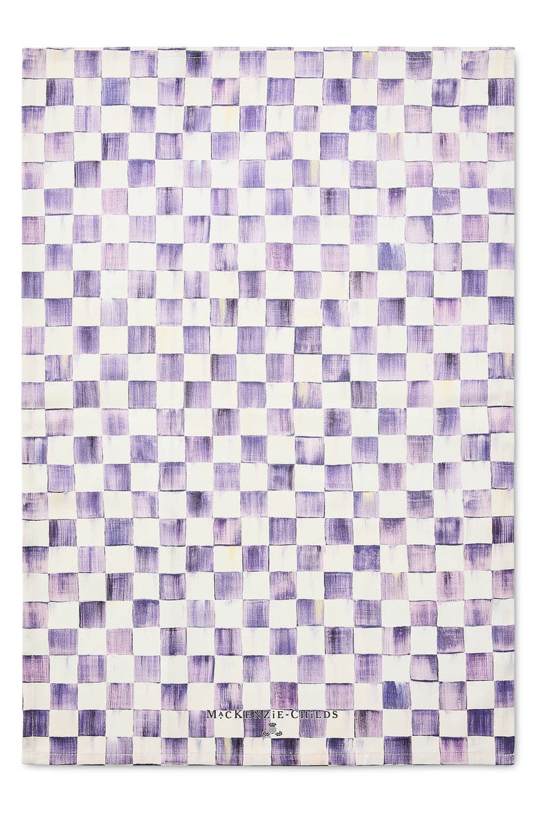 MACKENZIE CHILDS Violet Check Dish Towel, Alternate, color, Violet