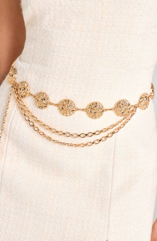 Nadine Merabi Chain Belt Tweed Cocktail Minidress In White