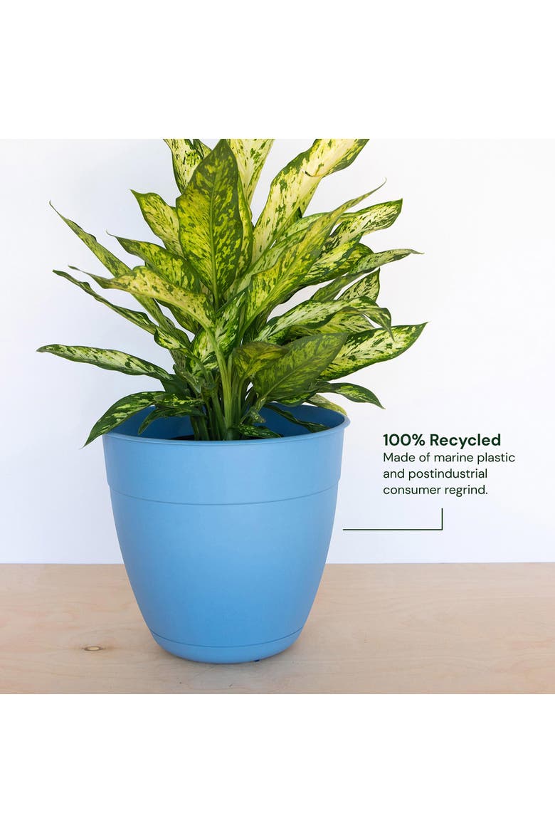 12 Inch Dayton Planter With Saucer Tray, Ocean Blue, Alternate, color, Blue