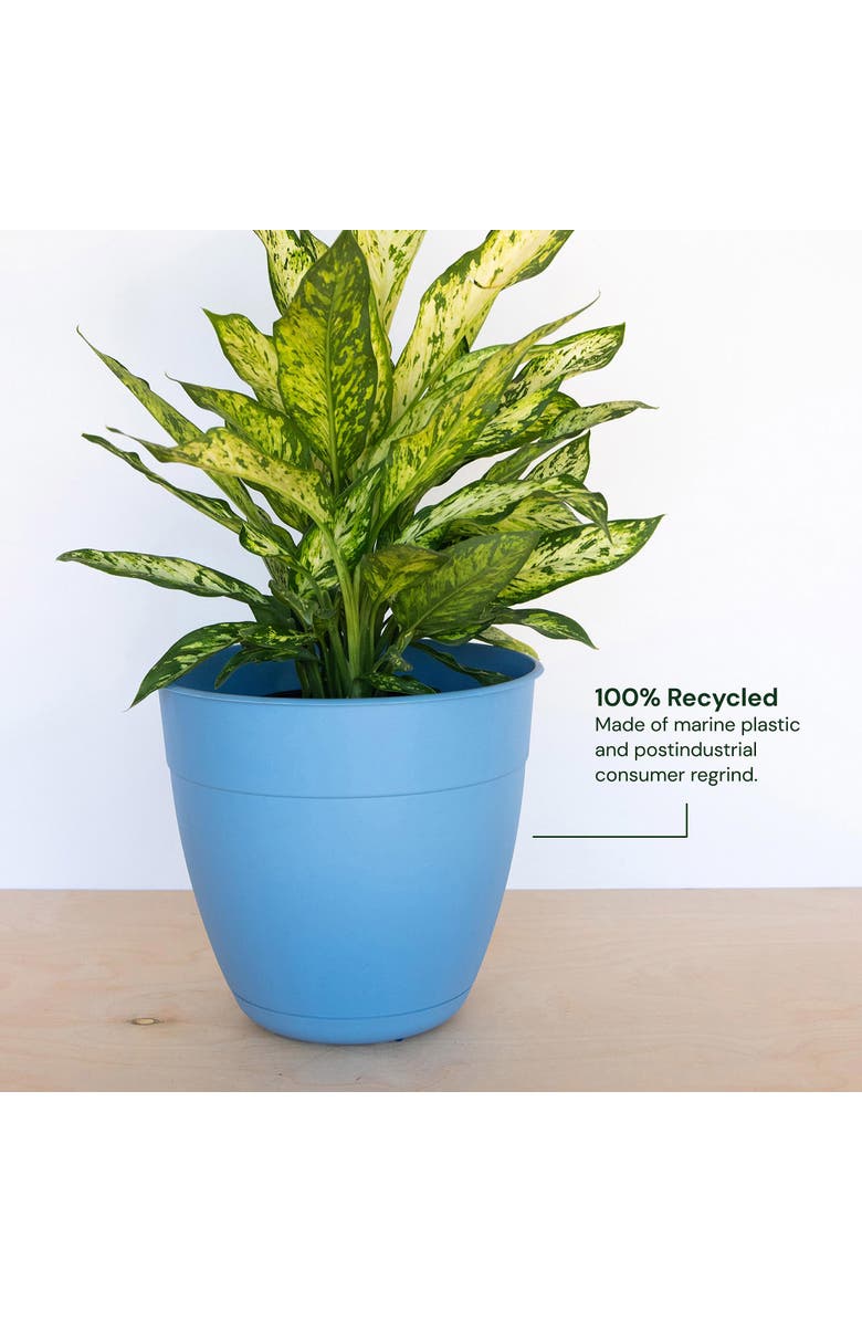 Bloem 12 Inch Dayton Planter With Saucer Tray, Ocean Blue, Alternate, color, Blue