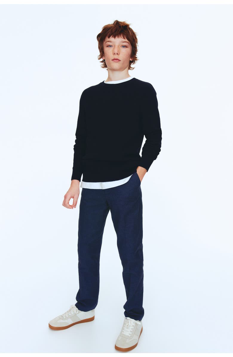 H&M Tailored Trousers, Alternate, color, Navy Blue