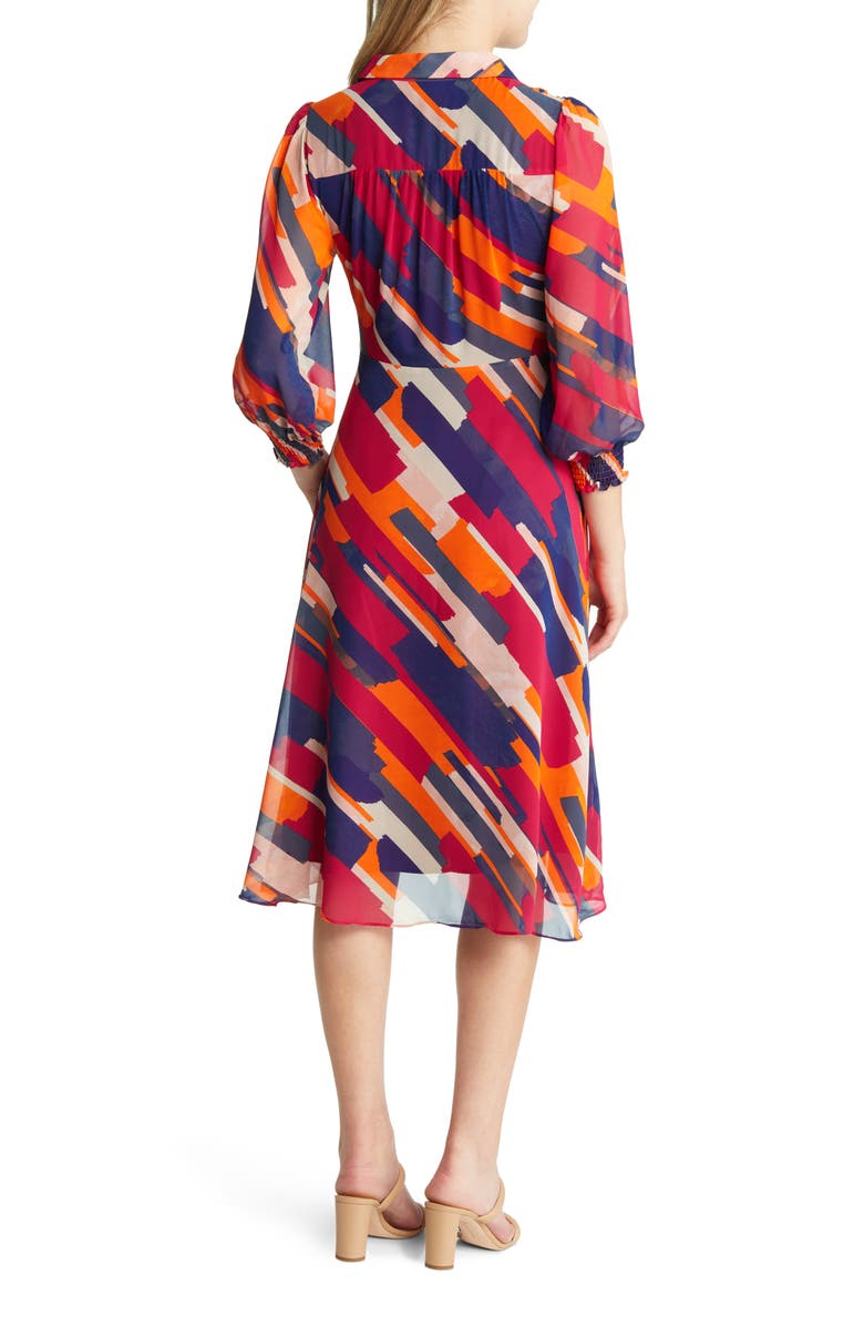Maggy London Diagonal Print Chiffon Shirtdress, Alternate, color,