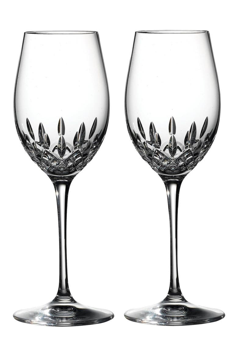 Lismore Essence Set of 2 Lead Crystal White Wine Glasses, Main, color, CLEAR